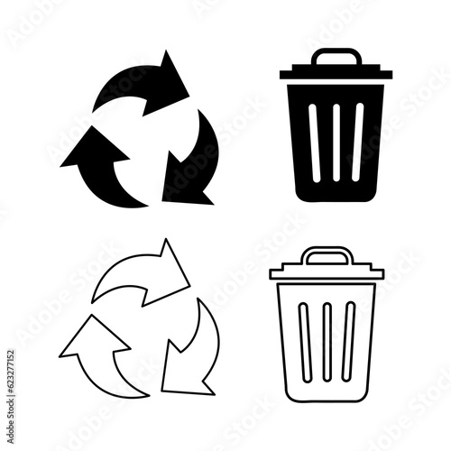 Recycle vector icons set, vector illustration on white background..eps