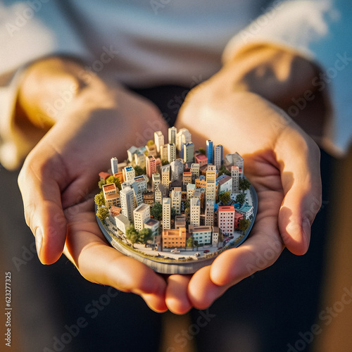 Urban Dreams  Holding a Miniature City in the Palm of Your Hands - generative ai