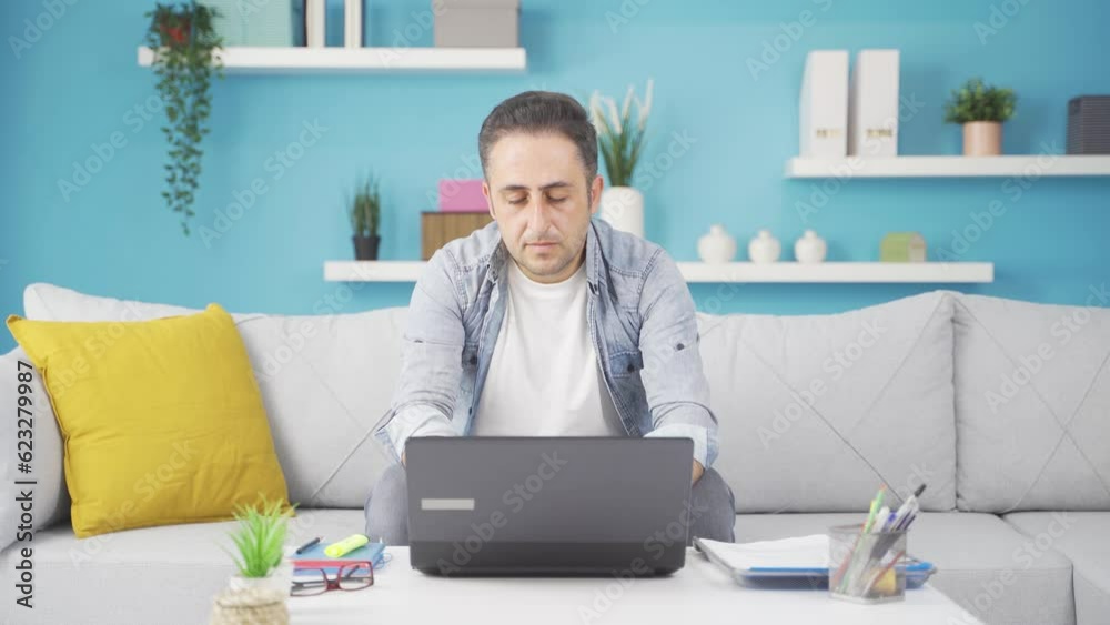 The man who fell asleep in front of a laptop. The man who fell asleep in front of a laptop.