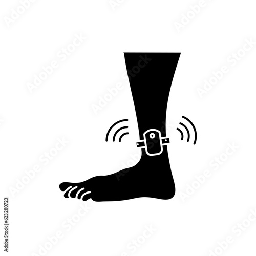 Ankle monitor icon illustration on white background.