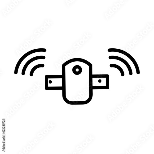 Ankle monitor icon illustration on white background. 
