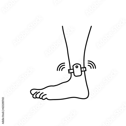 Ankle monitor icon illustration on white background..eps