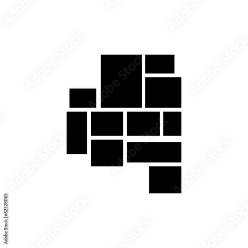 Photos collage frame template , vector illustration flat design on white background..eps