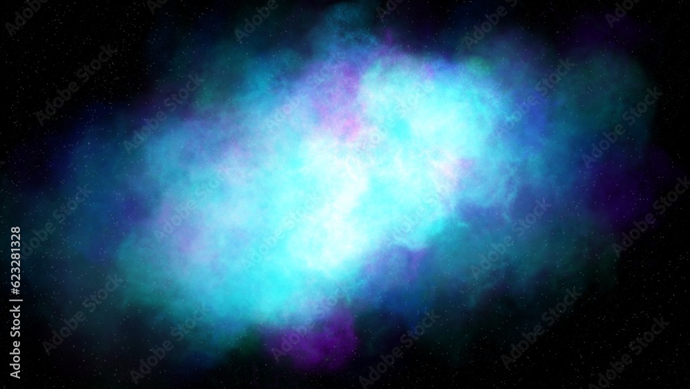 Abstract background, Blue-violet space lights and gas smoke , Color background illustration