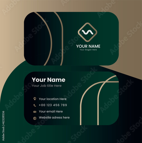 Simple and modern vector business card with abstract shape photo