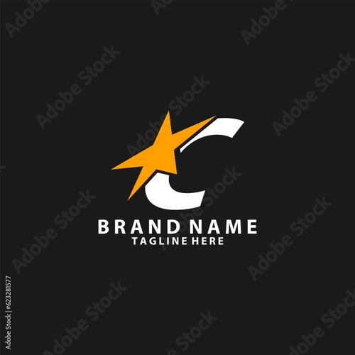 letter C monogram star design logo