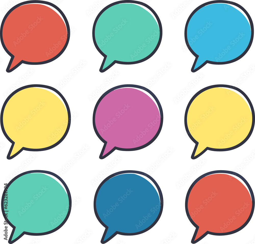 Vibrant and colorful illustration of empty chat bubbles Vibrant and colorful illustration of empty chat bubbles