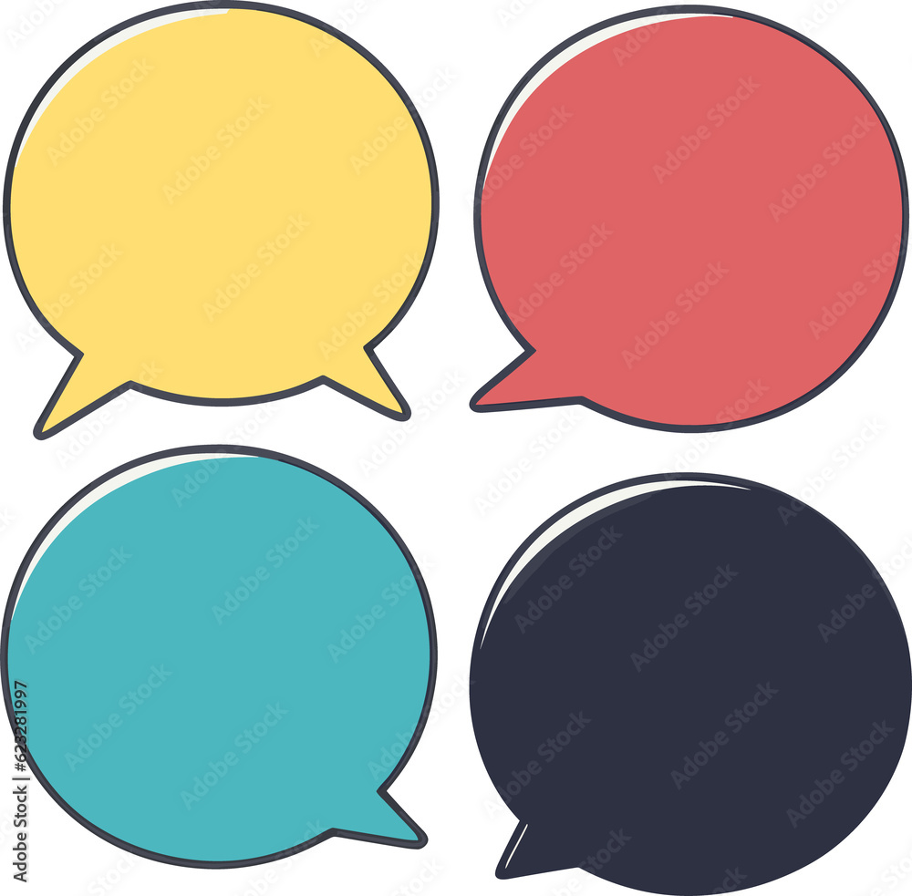 Vibrant and colorful illustration of empty chat bubbles Vibrant and colorful illustration of empty chat bubbles