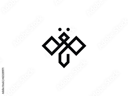 minimal honey bee logo design