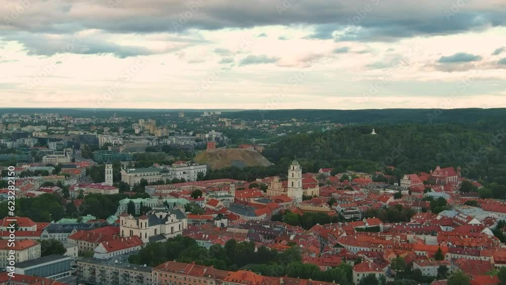 Aerial hyperlapse view of Vilnius Old Town, Lithuania Aerial hyperlapse view of Vilnius Old Town, Lithuania
