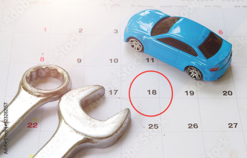Cars maintenance due date concept