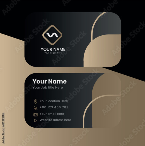 Simple and modern vector business card with abstract shape photo