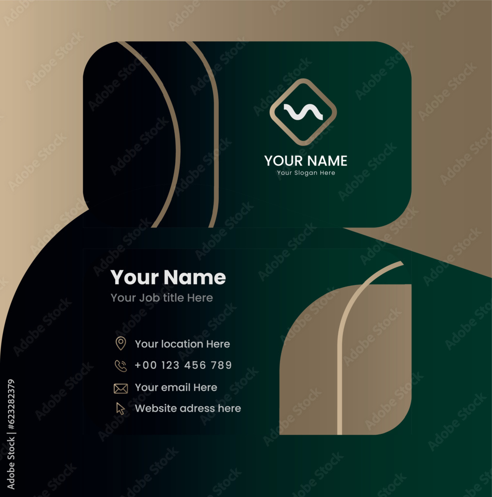 Naklejka premium Simple and modern vector business card with abstract shape
