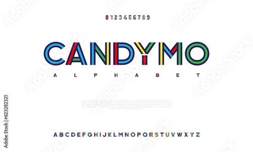 Candymo creative modern urban alphabet font. Digital abstract moslem, futuristic, fashion, sport, minimal technology typography. Simple numeric vector illustration