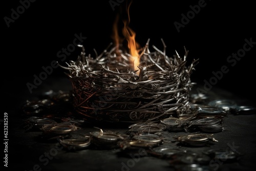Fotografija Judas 30 pieces of silver, sack thirty coins biblical symbol betrayal, religion,
