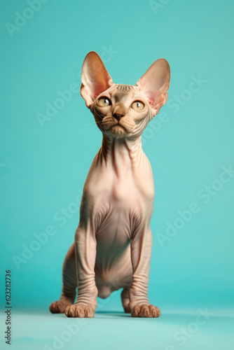 Very cute Sphynx in nature  national geography  Wide life animals. AI Generated.