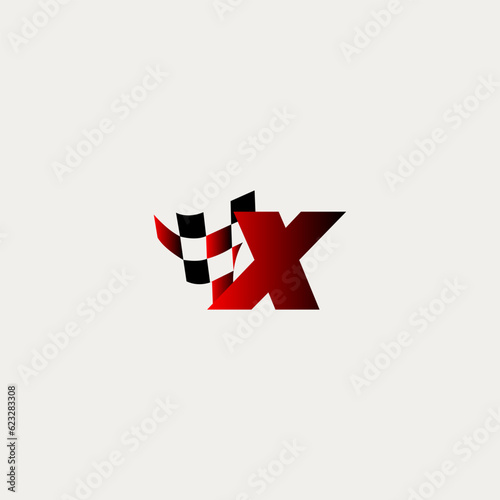 Free Download letter X flag racing race design vector - GFXLoad
