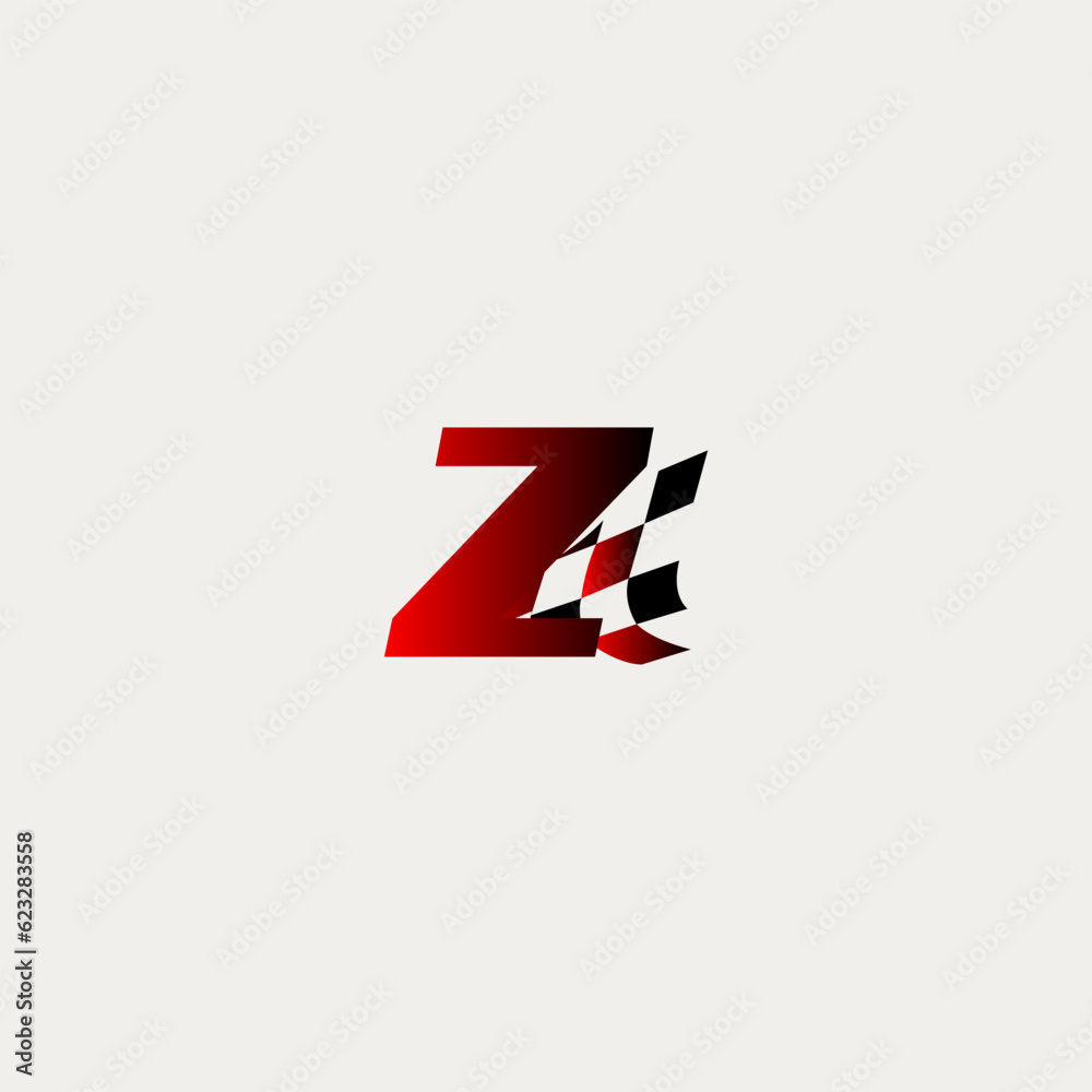 letter Z flag racing race design vector letter Z flag racing race design vector