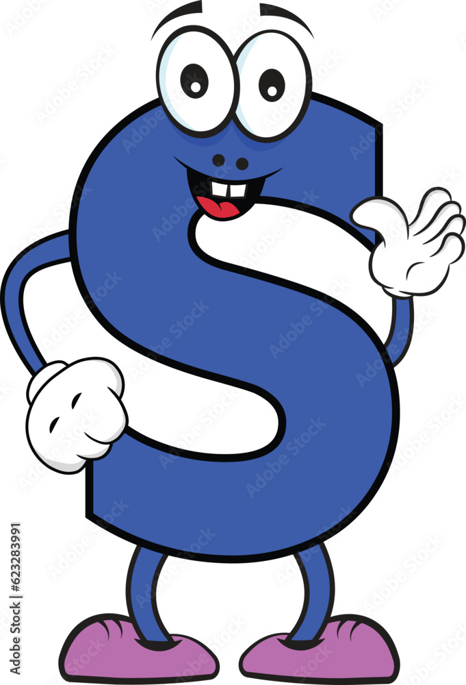 Fototapeta premium English S alphabet creative cartoon character 