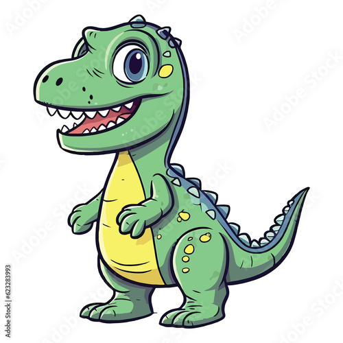 Roaring Cuteness: 2D Illustration of a Charming Allosaurus