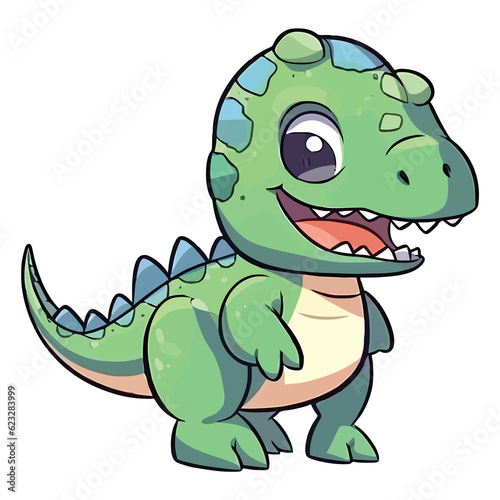 Roaring Cuteness  2D Illustration of a Charming Allosaurus