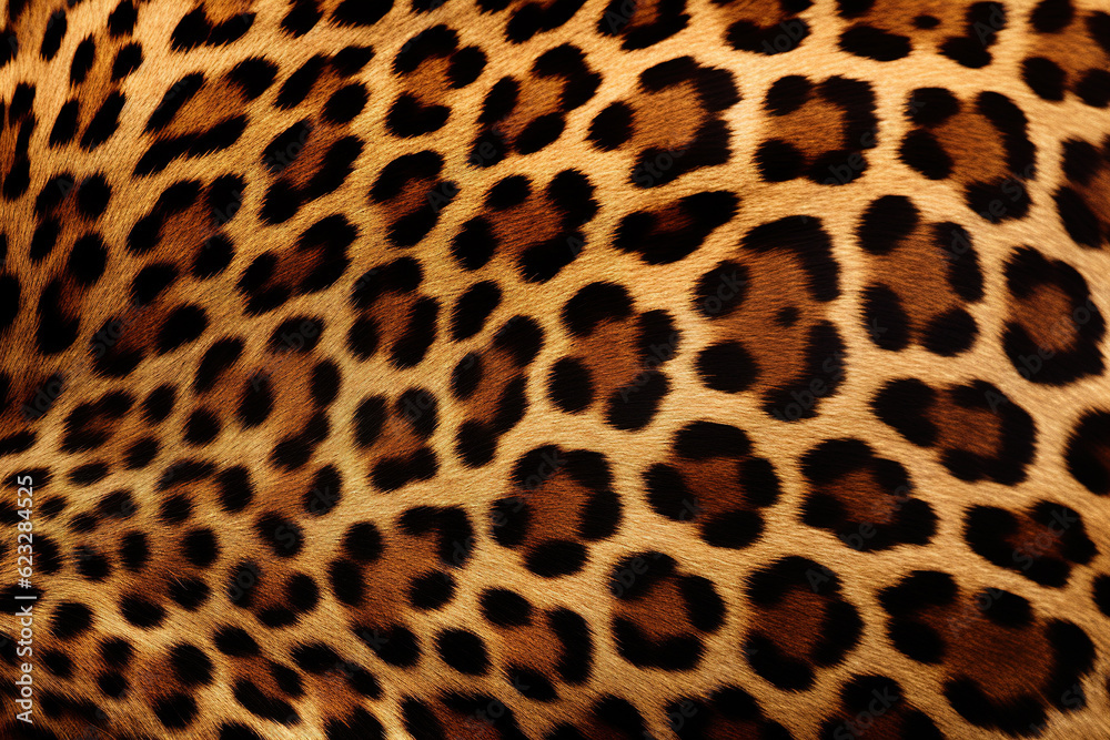 Real skin texture of leopard seamless pattern. Animal. Illustration, Generative AI.
