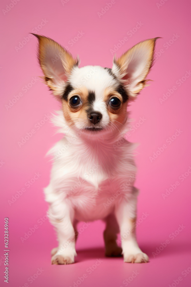 Very cute puppy Chihuahua in nature, national geography, Wide life animals. AI Generated.