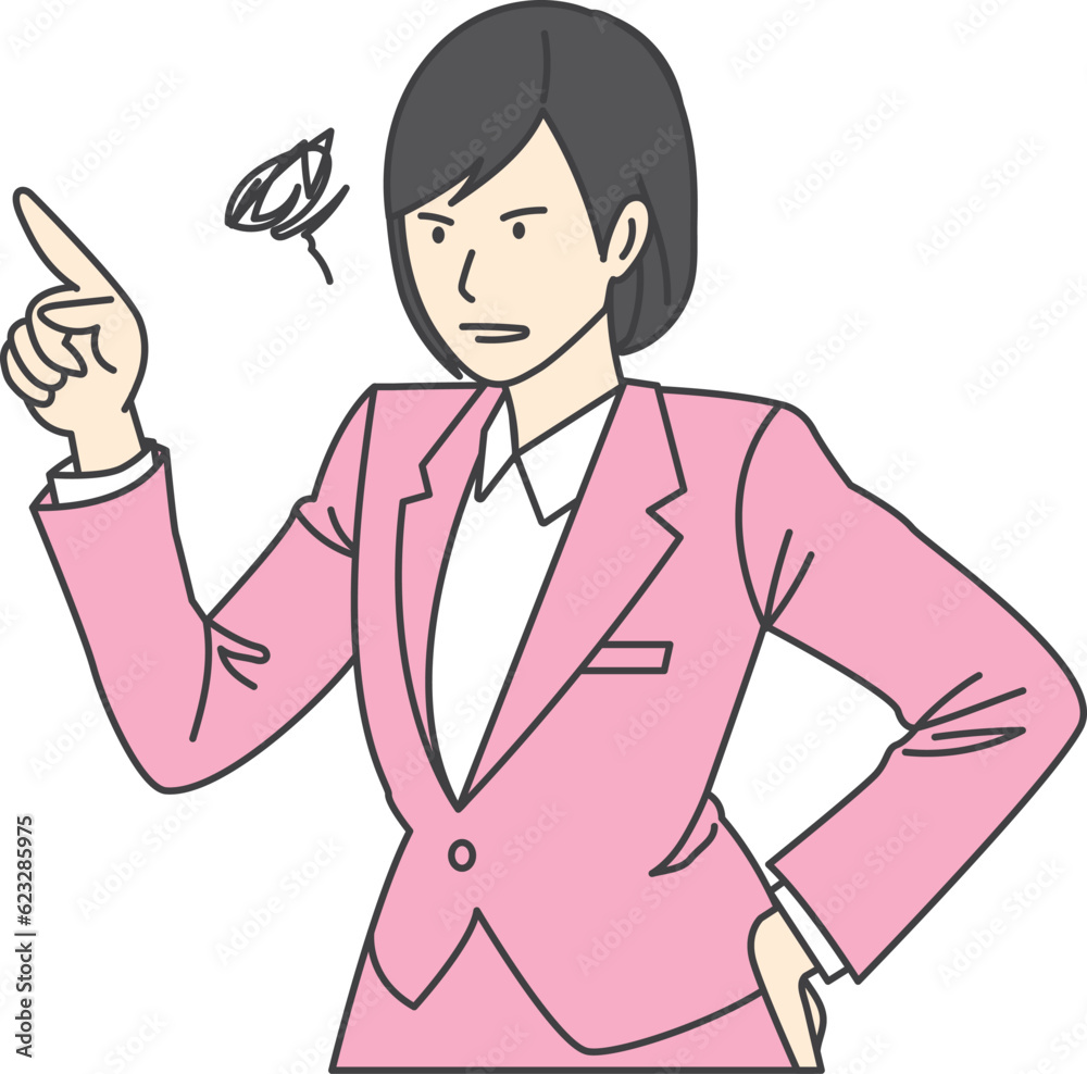 Illustration of an angry woman in a suit Illustration of an angry woman in a suit