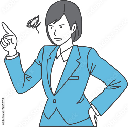Illustration of an angry woman in a suit