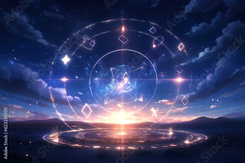 Fotografia La Danse du Cosmos et de la Divination dans l'Art de l'Anime Japonais : Une Vue