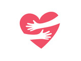 hands hugging heart, Empathy, heart, love, charity, support concept