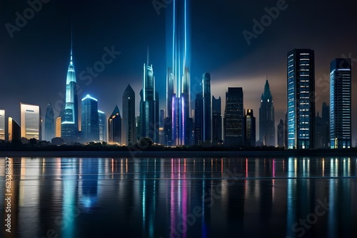 city at night generated by AI tool