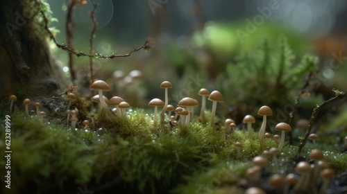 Macro Moss-Covered Forest Floor Photography AI Generated © ArquitecAi