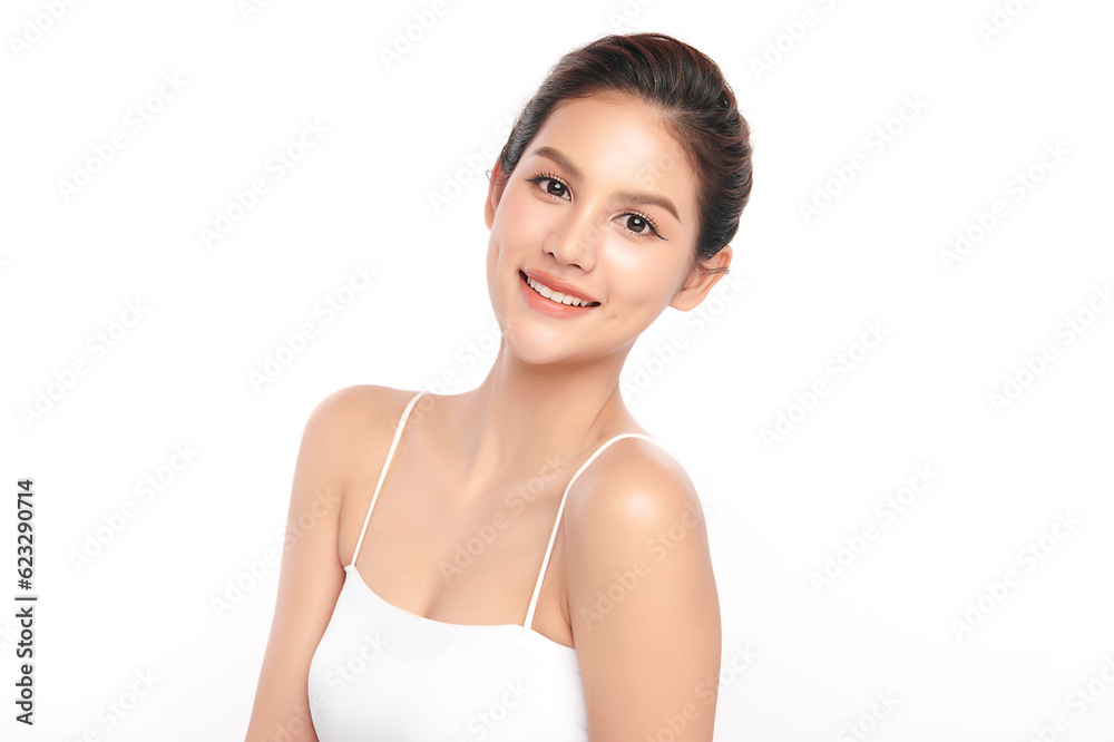 Beautiful young asian woman with clean fresh skin on white background, Face care, Facial treatment, Cosmetology, beauty and spa, Asian women portrait. Beautiful young asian woman with clean fresh skin on white background, Face care, Facial treatment, Cosmetology, beauty and spa, Asian women portrait.