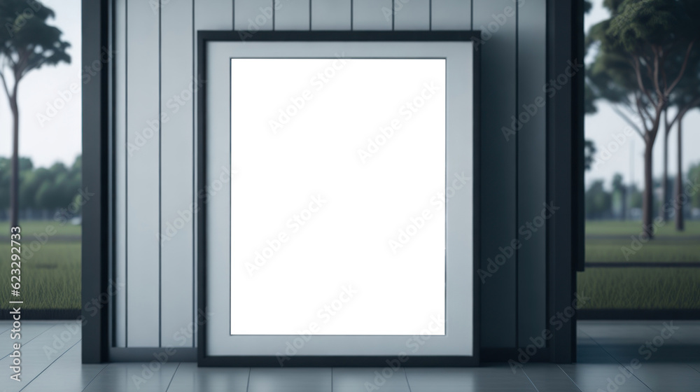 blank mockup photo frame on table in modern room.generative ai blank mockup photo frame on table in modern room.generative ai