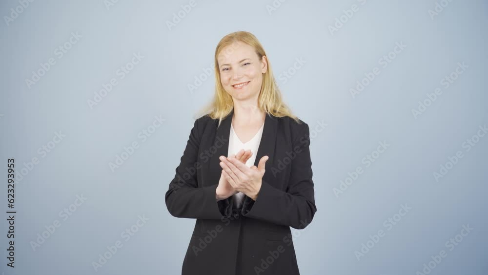 Business woman clapping. Business woman clapping.