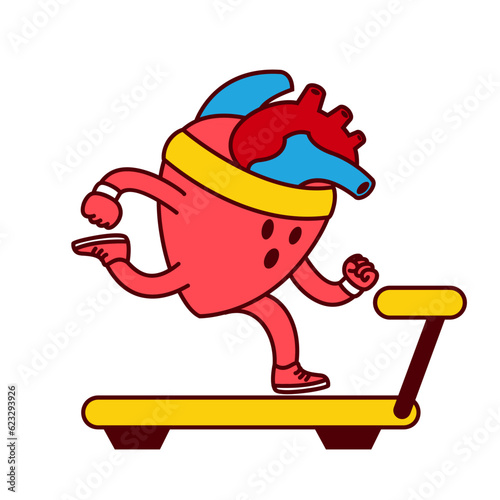 Hearth organ Cute workout mascot illustration