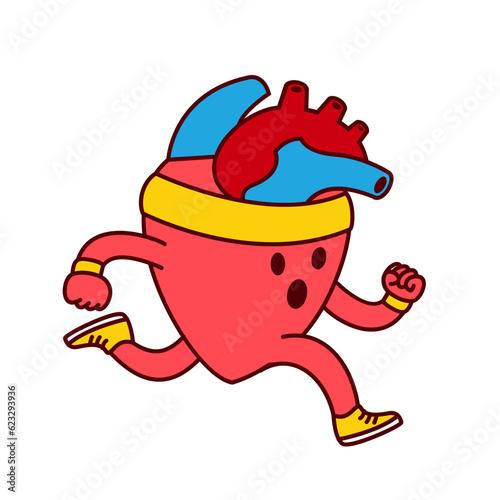 Hearth organ Cute workout mascot illustration