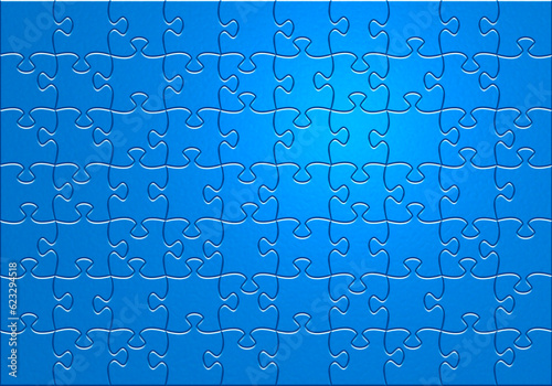 Jigsaw blue puzzle background stock illustration.
