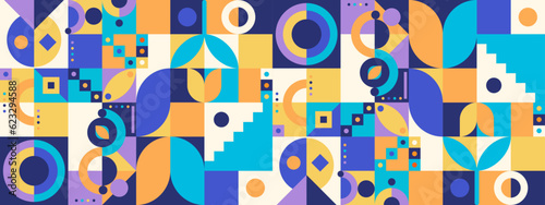 vector colorful geometric shapes mosaic background