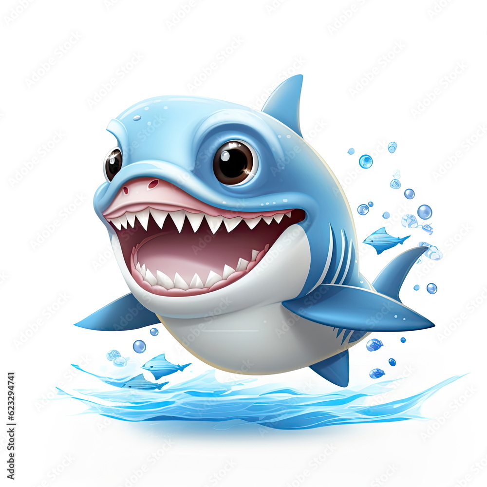Cartoon character of shark Cartoon character of shark