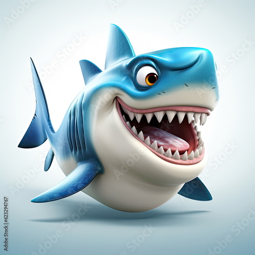 Cartoon character of shark