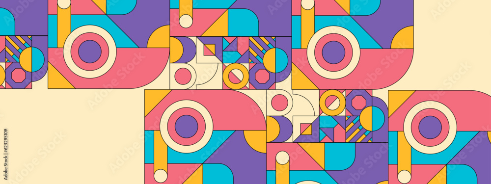 vector colorful decorative geometric mosaic background