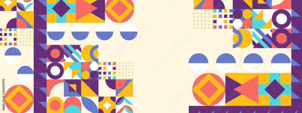 vector colorful geometric shape mosaic background
