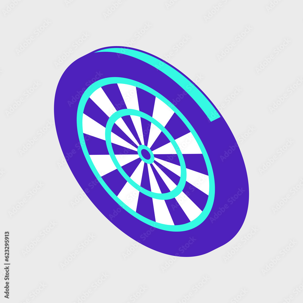 Dartboard target isometric vector illustration Dartboard target isometric vector illustration