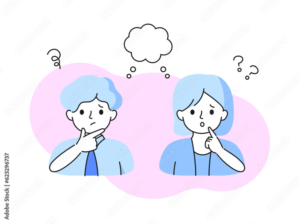Avatar set. Man and woman character have troubles. Simple vector illustrations. Avatar set. Man and woman character have troubles. Simple vector illustrations.