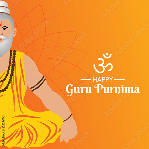guru purnima post design with guru vector