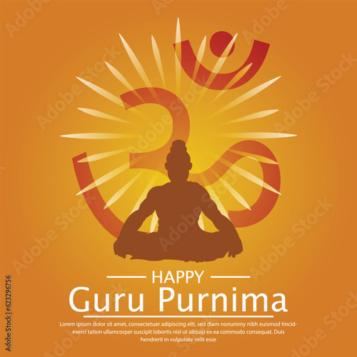 happy guru purnima wishing post design vector file