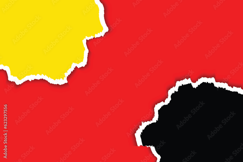 yellow and black torn paper with red background vector file yellow and black torn paper with red background vector file
