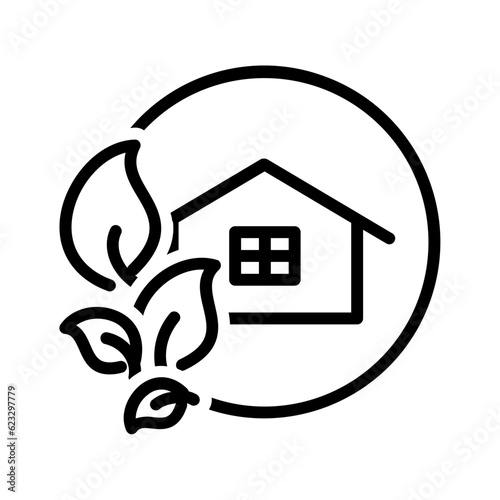 Black line icon for Greenhouse